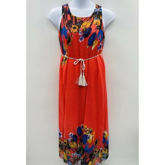 Womens Large Chiffon Floral Swim Suit Cover-Up Maxi Dress Beachwear Resortwear - Picture 1 of 4
